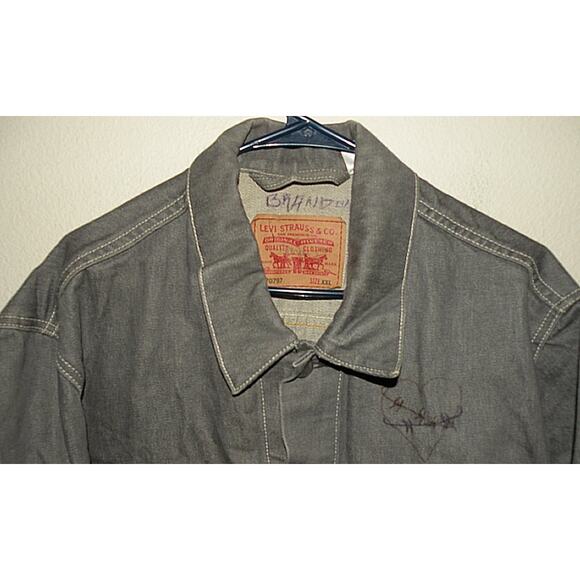 Levi’s 70797 Men’s XXL 2XL Classic Fit Riveted Denim Trucker Jacket Gray Custom - Picture 2 of 3